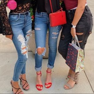 hollister low rise skinny jeans ripped